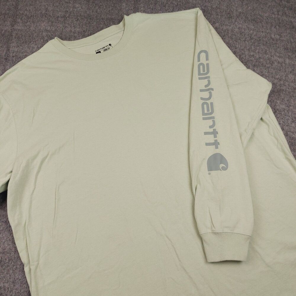 Carhartt Loose Fit Mens Size 2XL Long Sleeve T Shirt Light Green K231 G83 Work